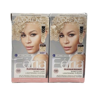 2-pk L'oreal Paris Feria Platinum Bounce Bond Care Lightening System Hair Color