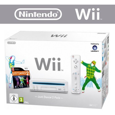 Nintendo Wii Konsole Just Dance 2 Pack + ORIGINAL Remote Controller   
