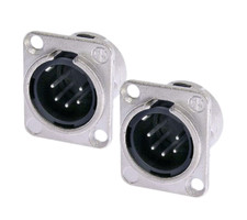  2 Two Genuine NEUTRIK NC5MD-L-1 5-Pin XLR Male Connector Chassis