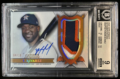 2024 Topps Dynasty Yordan Alvarez Patch Auto Game Used #/10 Astros BGS 10 AUTO