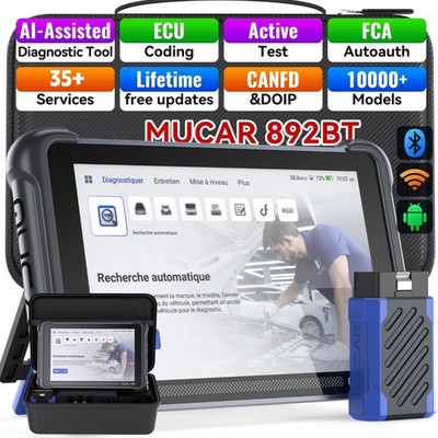 2026 MUCAR 892BT Car Diagnostic OBD2 Scanner All System Scan Tool Action Test