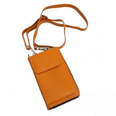 Genuine Cowhide Leather Ladies Cross Body Phone Pouch Wallet Shoulder Bag