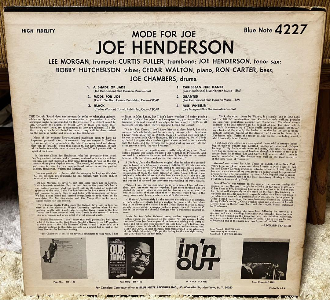 US初期Mono盤 Joe Henderson Mode For Joe