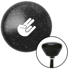 White Shocker Black Retro Metal Flake Shift Knob W M16x1.5 Insert Shifter Auto