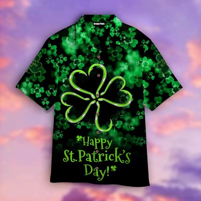 Clover Happy St Patricks Day Hawaiian Shirt For Lucky Holiday Gift