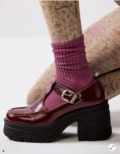 NWOT Free People Mayla Mary Jane in Raspberry Sz 7.5