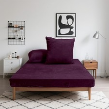 Flannel Fitted Sheet Winter Microfibre 30cm Bridge Height 360° Elastic Soft Warm