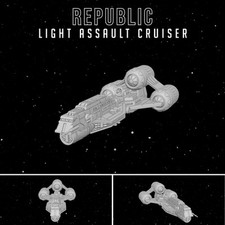Star Wars Armada Republic Light Assault Cruiser Raw UNPainted 3DPrint 14k Resin