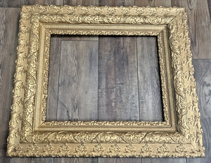 ANTIQUE Baroque Gilded Gold French Style Picture Frame 30"X26" Ornate Detail~EXC