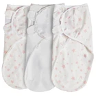 Silentnight Swaddle Wraps Safe Nights 100% Breathable Jersey Cotton - Pink Star