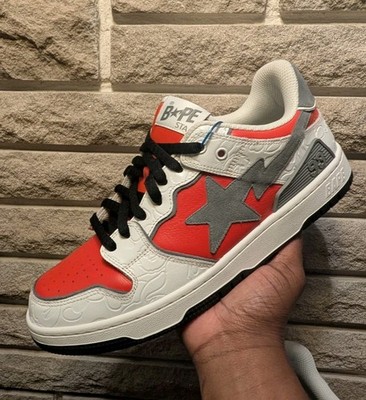 BAPE Sk8 Sta White Red Size 11 1H80191017