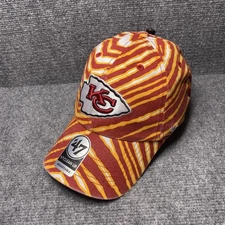 Kansas City Chiefs Hat Cap Strap Back Mens Red Yellow NFL Football Zubaz Striped