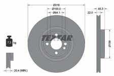 Lote de 2 Disco de freno Textar 92255003  para OE 34106784366 - 34116855781 -