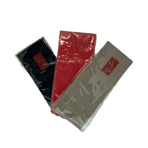 3 Ray Ban Mikrofaser Gläser Reinigungstuch Brillen Brille Sonnenbrille Rot Grau