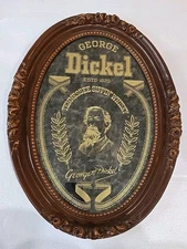 George Dickel reverse painted wood framed whiskey Sign tavern mirror 