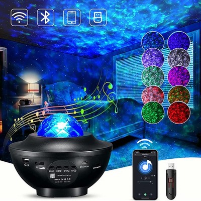 Bluetooth LED Galaxy Starry Night Light Projector Star Sky Party Atmosphere Lamp