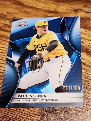 2025 Topps Chrome Black Paul Skenes Blue Refractor /150 Mint sp
