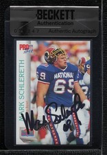 BAS 1992 Pro Set Newsreel Mark Schlereth #423 Seal of Authenticity Auto 3c7