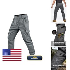 SWISSWELL Men's Tactical Cargo Pants Ripstop 10 Pockets Grey