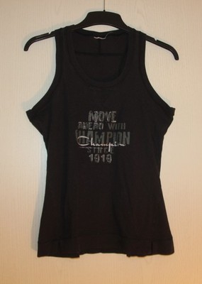 schwarzes Träger-T-Shirt von Champion Knitwear Co Inc. Gr. S.
