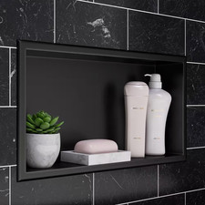 24 In. W X 12 In. H X 4 In. D Stainless Steel Shower Niche in Brushed Black PVD