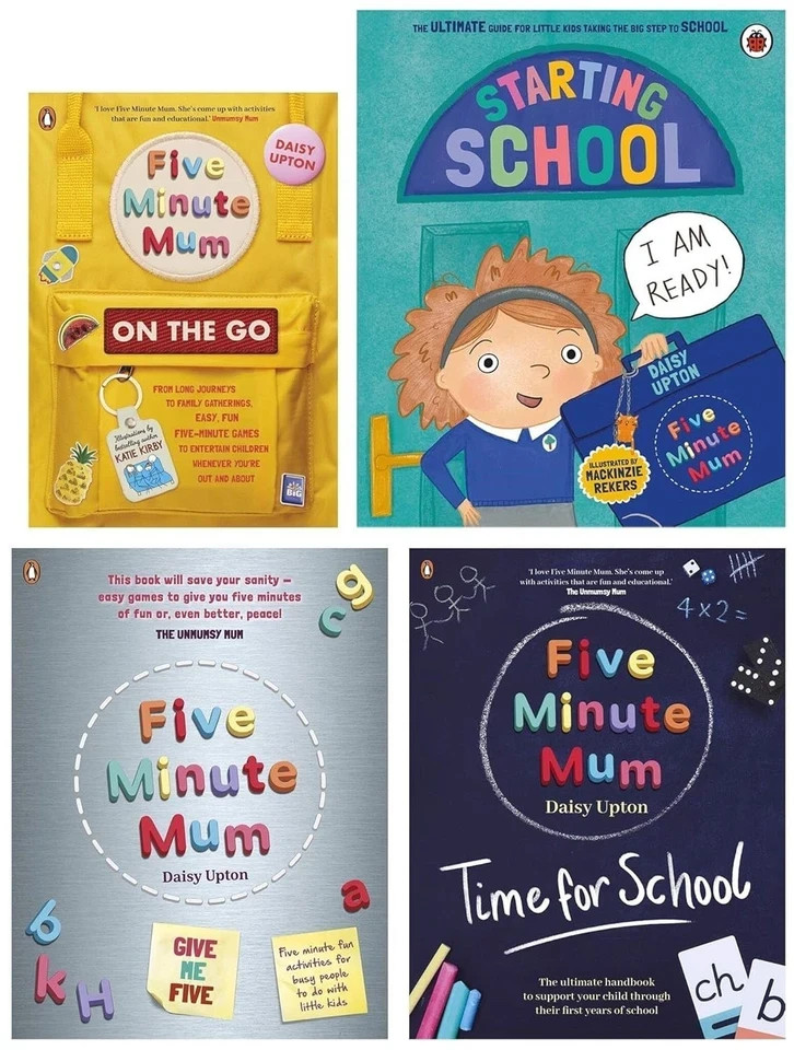 Five Minute Mum By Daisy Upton 4 Books Collection Set Starting School, Give Me