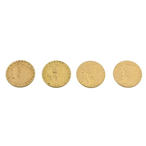 1915-1929 $2.50 Indian Head Quarter Eagle US Gold Coins NR Lot of 4 #C773-1