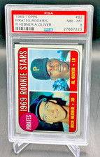 PSA 8 - 1969 Topps Pirates Rookies RICH HEBNER AL OLIVER #82 (7223) Pirates