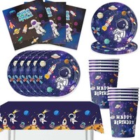 Weltraum Kindergeburtstag Party Set Teller Becher Servietten Tischdecke 10