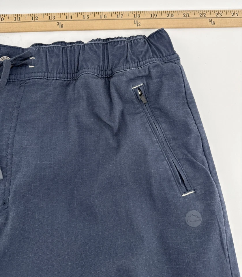 Pantalones LL Bean Forrados Térmicos Hombres L 30 Azul Exterior Senderismo Cintura Elástica Ripstop Foto 4 de 4