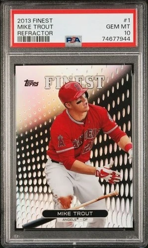 2013 Topps Finest Refractor #1 Mike Trout Angels PSA 10 GEM MINT