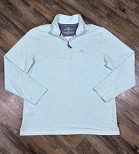 Tommy Bahama Pullover Men's L Green 1/4 Zip Stretch Sweater Golf Relax Beach