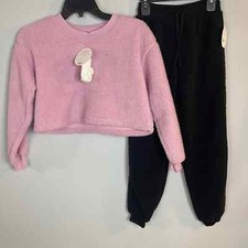 Sundown By Splendid Girls Sherpa Cropped Sweater and Joggers Size Small NWT