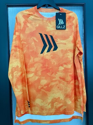 GILLZ Fishing Shirt Sun Orange Size MEDIUM Long Sleeve