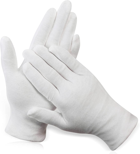 12 Pairs XL White Cotton Gloves for Dry Hand Moisturizing Cosmetic Eczema Hand