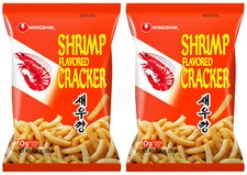 2 BAGS SHRIMP FLAVORED CRACKERS Asian Chips Snacks Treats Nongshim 75g 2.64oz