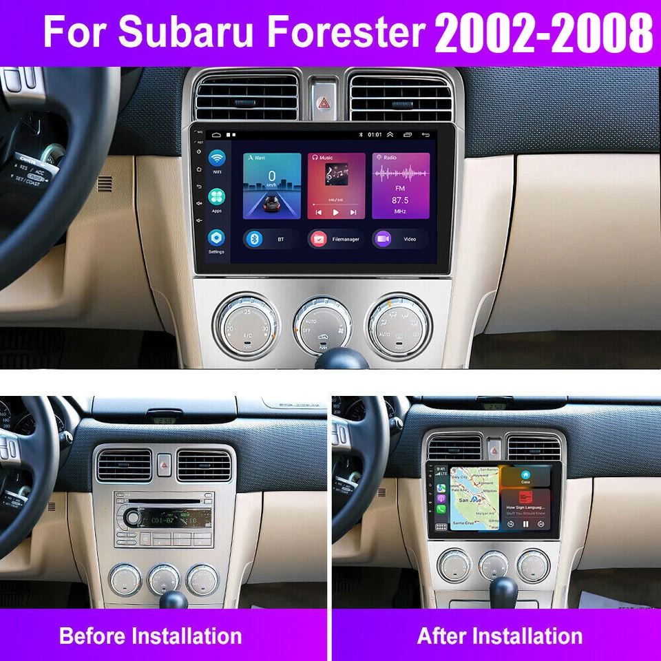 For 2002-2008 Subaru Forester Android 13 CarPlay Car Radio GPS Stereo Foto 3 de 4