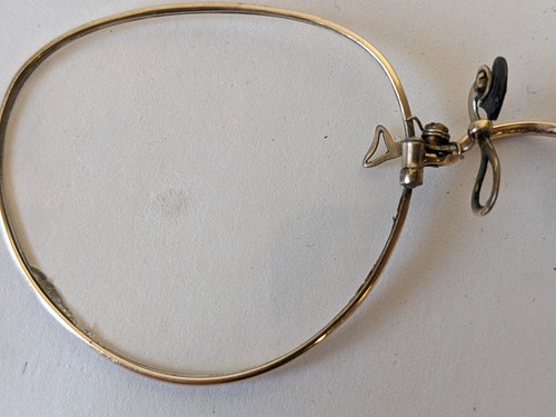 Antique 1920s Pince Nez Pinch Nose Glasses Spectacles with Case Frames Only J7 - Picture 7 of 12