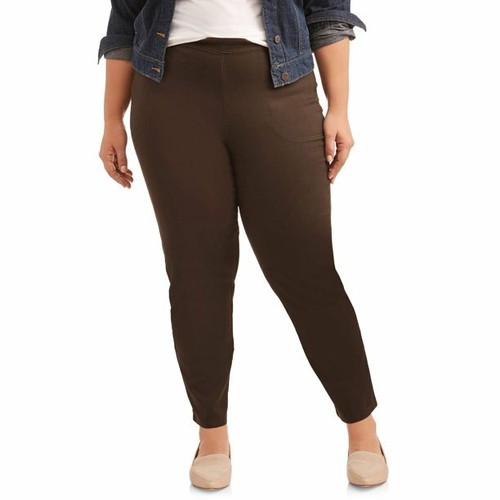 WOMAN WITHIN LEGGINGS Stretch Pants Plus SIZE 24 W Chocolate Brown | eBay
