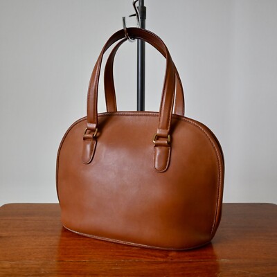 Vintage COACH 9958 Pelham brown leather zip dome bag, made in USA 