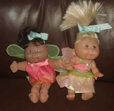 Vintage Mattel Cabbage Patch Kids 8 Zoll Puppe Blumenfee, 1995 x 2