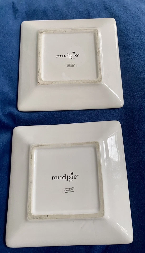 Mud pie Set Of 2 Christmas Snack Plates, 5” Square - Image 4 of 4