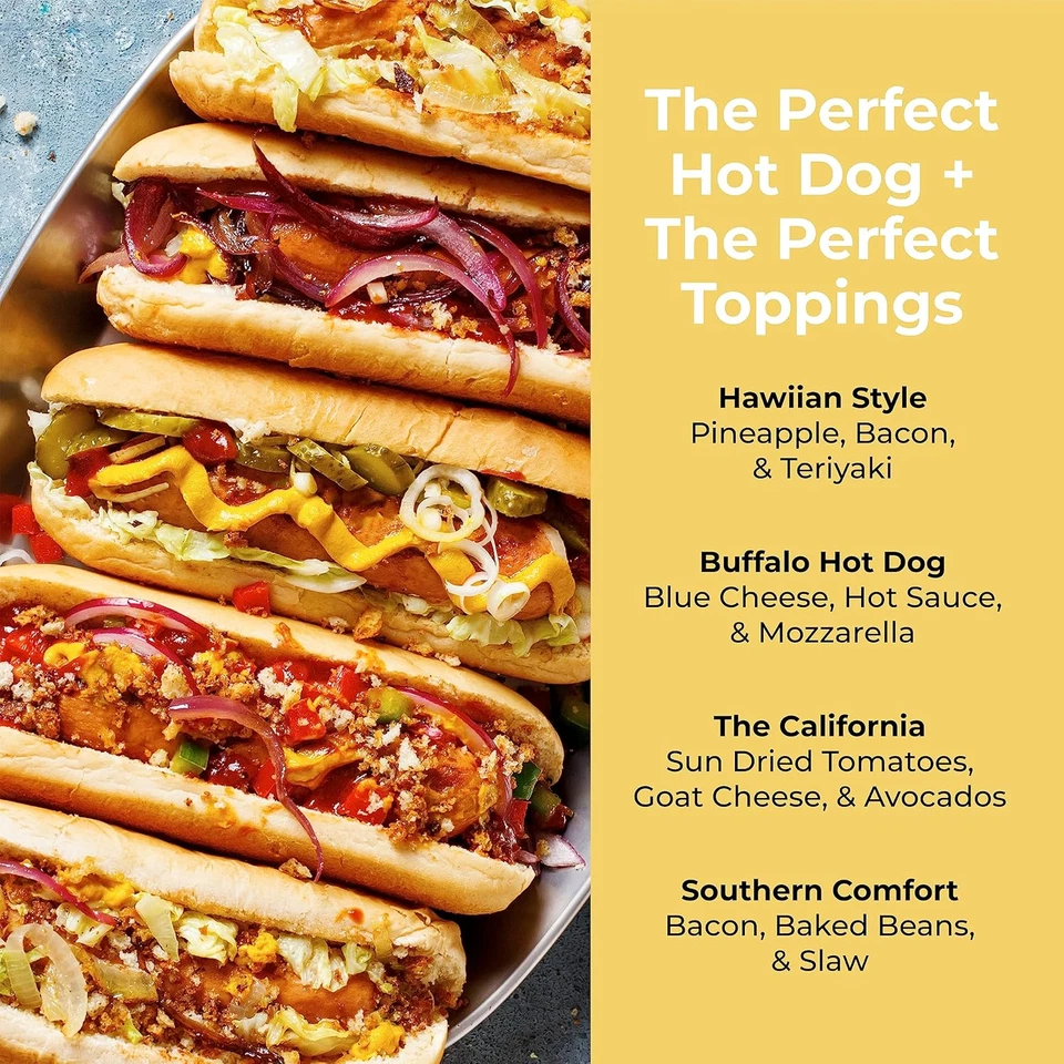 Pop-Up 2 Hot Dog and Bun Toaster With Mini Tongs, Works, Chicken, Turkey, Veggie - Image 4 of 4