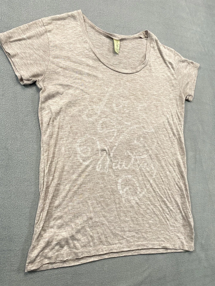 Camiseta Alternativa Mujer Pequeña Love is Waiting Marrón Gráfico Camiseta Manga Corta Foto 2 de 4