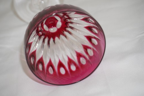 Val St Lambert Zermatt Rose Red (1) Wine Glass, 5 1/2" (G45) - Picture 14 of 14