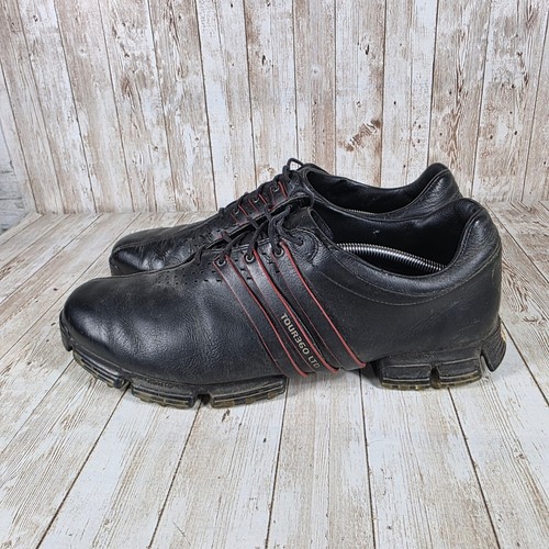 Adidas Tour360 LTD Golf Shoes Leather Spiked Black Red Mens Size 14 - Picture 2 of 8