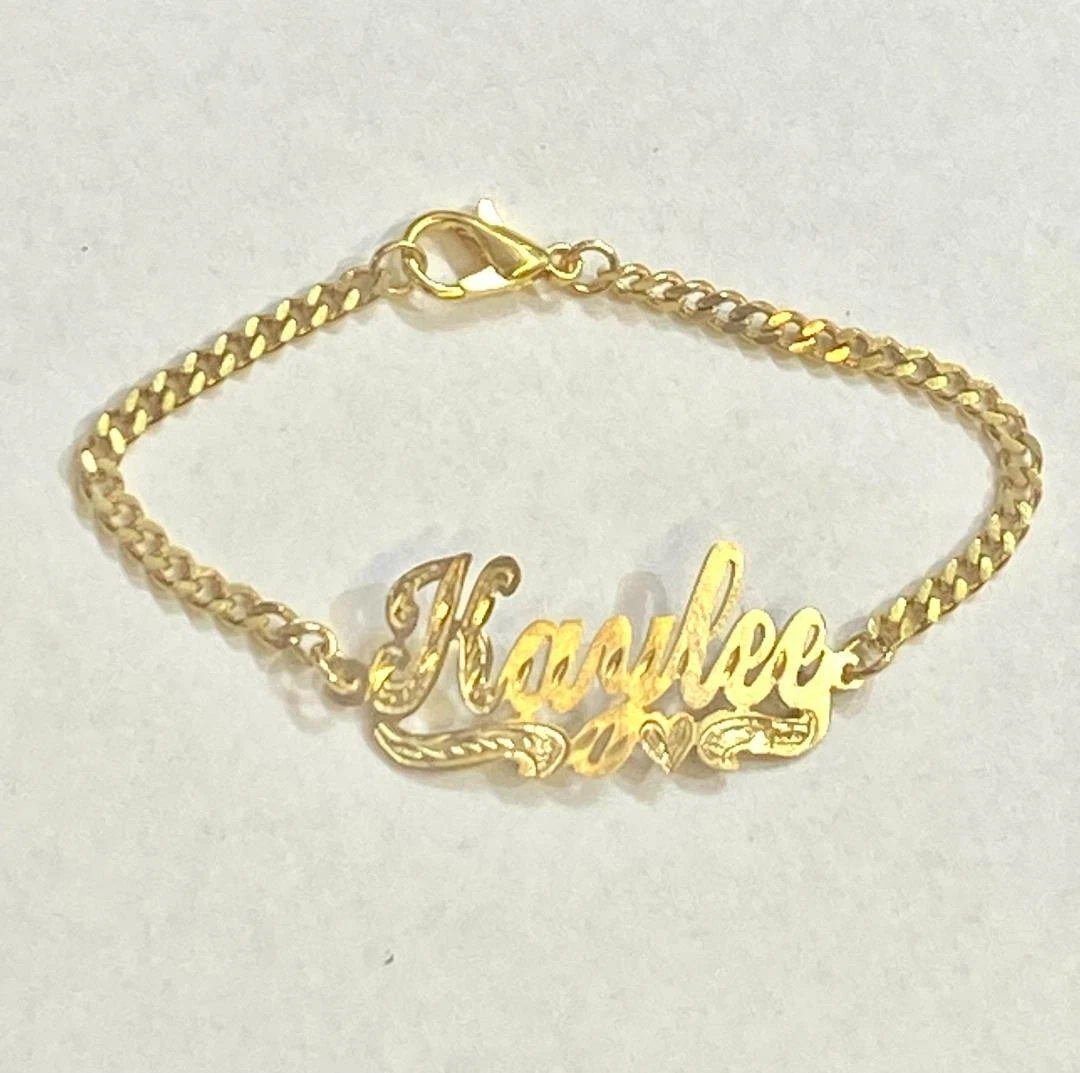 Personalized 14k gold sale bracelet