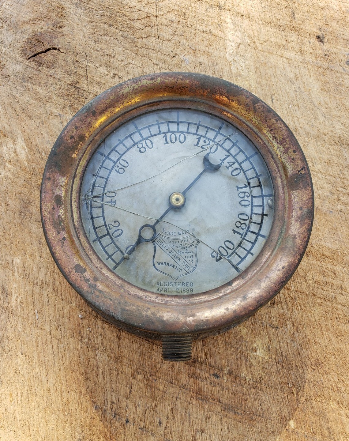 Vintage Ashcroft Steam Pressure Gauge Brass Steampunk 200psi eBay