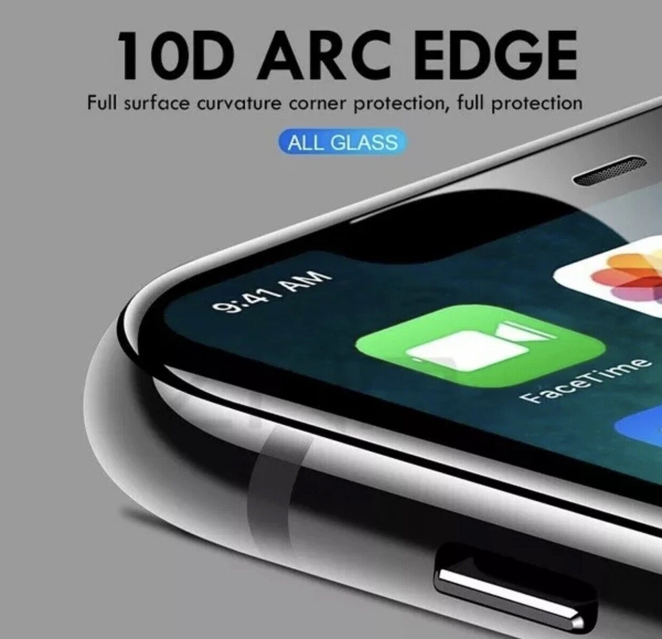 Paquete de 10 protectores de pantalla de vidrio templado de cubierta completa para iPhone X 11 12 Pro Max Foto 4 de 4