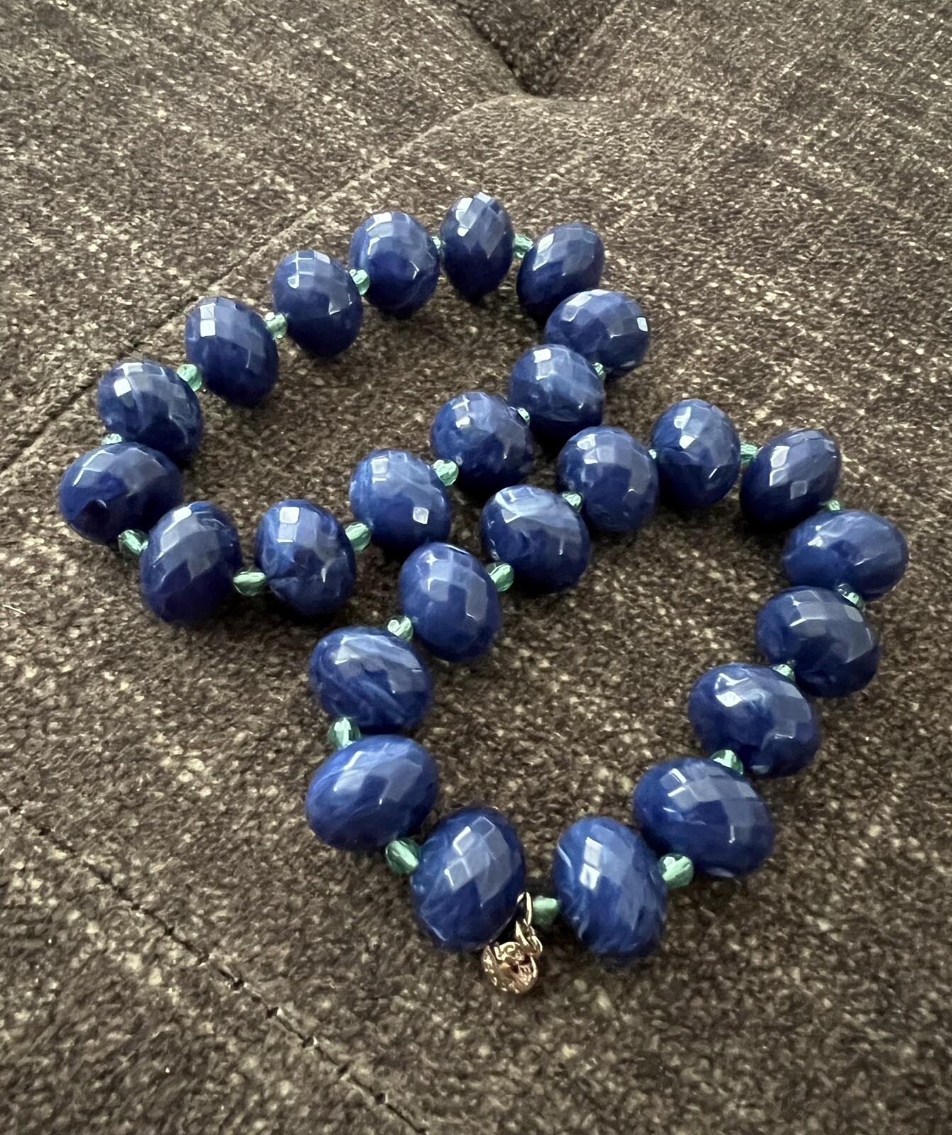 2 J.Crew Stackable Stretch Bracelets Chunky Blue … - image 1